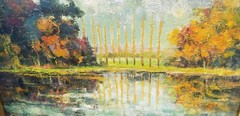 Listed Koloman Sokol 1902-2003 Slovakia France oil painting Île des Peupliers
