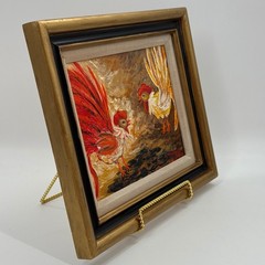 Original Rooster Oil Painting by Miami Artist Nuria Mesa