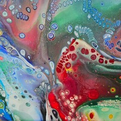 Modern Colourful Acrylic Picture 20x20cm Abstract Painting on Canvas