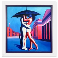 Mark Kostabi „Tell Me a Secret“ Hand Signed Framed Original Art