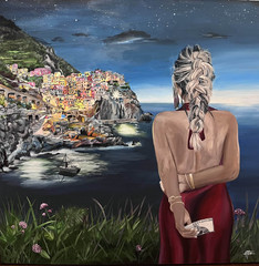 Beautiful Detailed Acrylic on Canvas 30″ x 30″ Italian Landscape