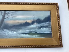 In the Manner of William Henry Chandler Winter Pastel Nice Original Frame