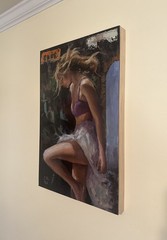 Original Dancing Woman – Figurative Oil on Board, Ready to Hang 16x24inches