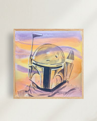 OSKI Mandalorian Portrait 12×12 Canvas Fan Art Original Collectible Painting