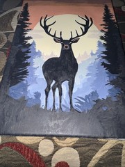 Completed Abstract Deer Multicolored Paint-by-Number 8”x12” See Pics
