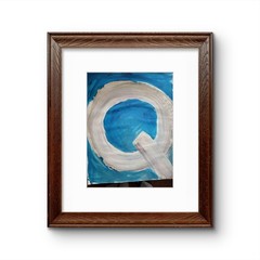„Q“ Classroom Graffiti Abstract Pop Art Paper Painting Modern Design.