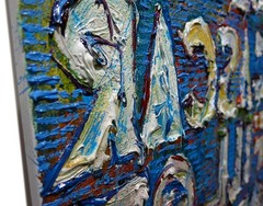 MODERN█ORIGINAL OIL█PAINTING VINTAGE OUTSIDER MODERN█ART URBAN GRAfFITI UNIQUE█A