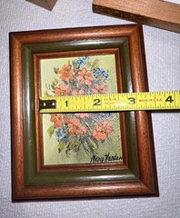 3 VTG Mini Floral Oil Paintings Framed Signed By Artist Mary Harden Dallas, TX