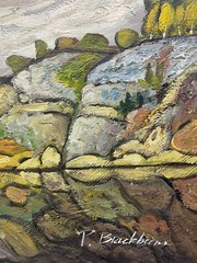 Hungryartist -Original Painting of River Landscape on Canvas 20×24 Framed