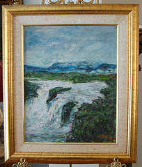 FRAMED SIGNED ORIGINAL OIL CARONI RIVER LANDSCAPE, VENEZUELA ARTIST: HECTO VIDAL