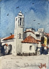 ACEO Original Watercolor Painting art 2.1/2″ x 3.1/2” Cyprus