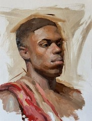 Alla Prima Portrait Study: oil on paper 9×12 young man painted from life