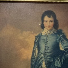 Vintage Blue Boy Reproduction 15.5×19.5 Distressed Gold Vtg Frame Wall Art