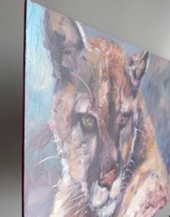 GERRY MILLER -. Unique. Artwork. „COUGAR“. Oil paint on board.30x40cm-