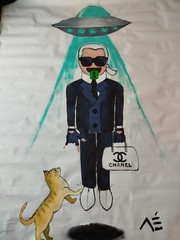 Painting Original Manuel Mané 160x190cm Emoji Karl on Canvas Signed