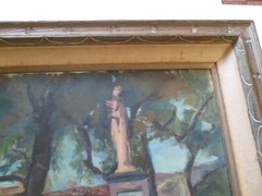 VINTAGE AMERICAN REGIONALISM PAINTING MEXICAN STREET SCENE IMPRESSIONISM LARGE