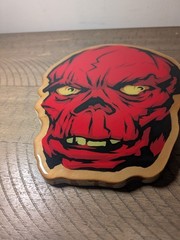 Red Skull! (small) spray painted head on cut wood