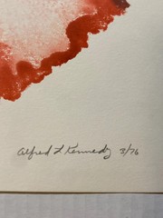 Alfred L. Kennedy Mixed Media Modern Red Abstract Painting 1976