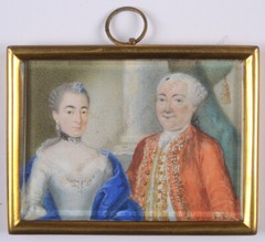 Anton Friedrich Koenig-Attrib. „Portrait of a married couple“, miniature