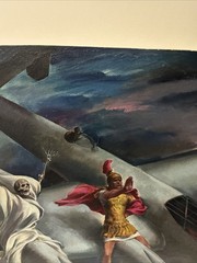 Antique World War Painting Aviation Military Leaders Jules Karl Rauschert Oil