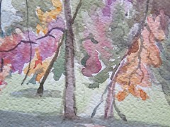 Old Painting Watercolor Landscape Emilia Countryside 38×26 CM P14