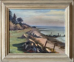 Kai Federspiel 1903-1983 Coastal Landscape in Sweden Scandinavia 1961 Dated
