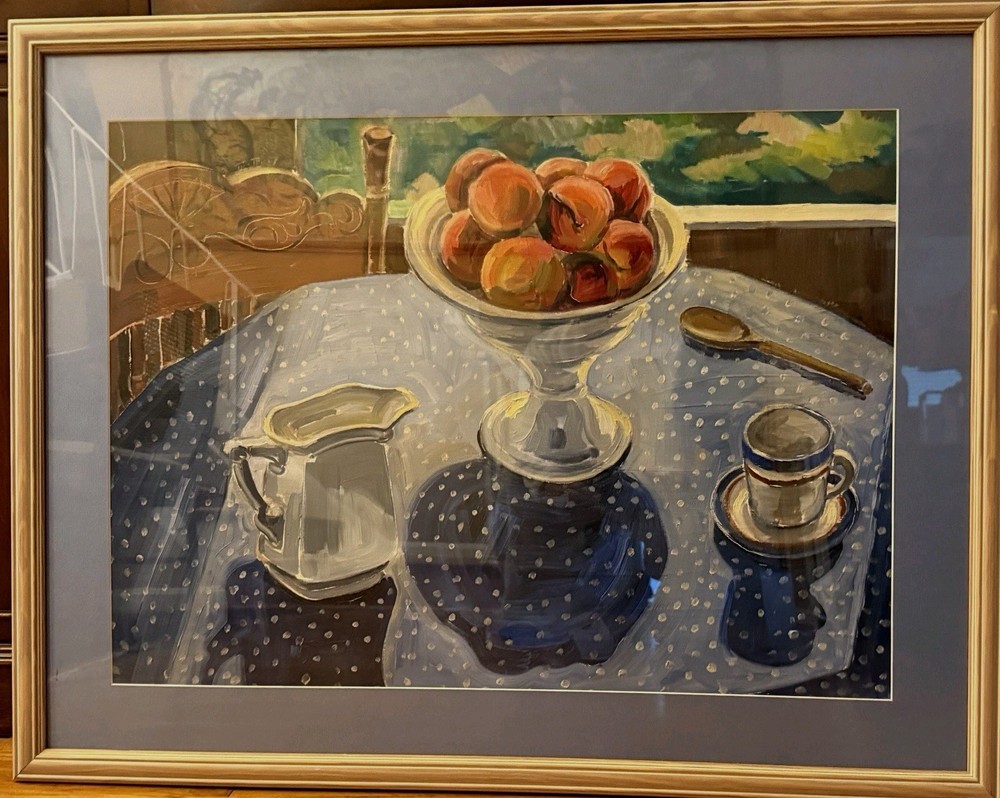 Marilyn Mess Fruit Art Original Vintage Decorative Large Peaches Maryland