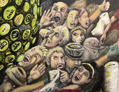 Original Oil Painting Of COVID’s Media Driven Mass Hysteria 16×20