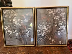 Vintage Chinoiserie Cherry Blossom Wall Art – Set of 2 (16” x 20”)