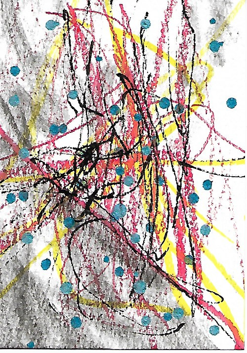 ACEO ATC CARD „Mr Beayre“ REASOR Original Abstract Painting 2.5×3.5