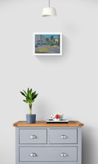 GERRY MILLER-Oil Painting on panel. Lugano Centre.40 x 30 cm.
