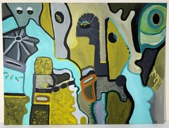 Visionary Expressionist Dream Painting By New York Outsider Artist Louise Abrams