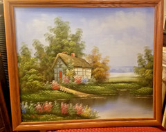 Charles Manning Wooden Framed 26 x 22-1/2″ Canvas Oil Painting Impressionism