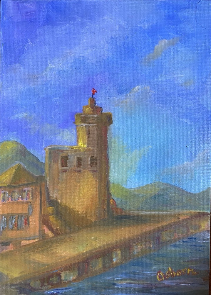 Original Oil Painting Castle Landscape 5×7