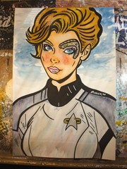 Star Trek fanart Voyager „Seven of Nine“ 11×17 watercolor on hard paper
