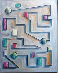 UPSIDE DOWN SIDEWAYS 16×20 abstract canvas collectible painting original CROWELL