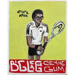 Arthur Ashe Painting by Sergio Santos 16x20in Acrylic BIG LEAGUE CHEWING GUM Ten