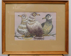KNOWN Artist ROGER KUNTZ „Passenger Pigeons“~ 8 x 10~ Serigraph