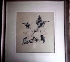 Mid Century Modern Vintage Flower Original Art Artist Farmhouse Decor Picture