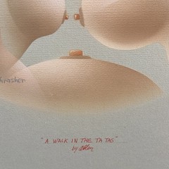 Surrealist Painting “A Walk In The Ta Tas” by Allen Signed unframed