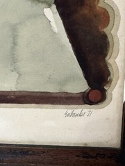 Original Signed Watercolor Picture Civil War Veteran, Western Man Framed 5×7