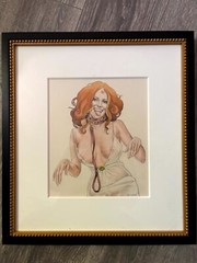 Rare Signed Published Very Provocative Illustration Art Drawing RolePlay Playboy