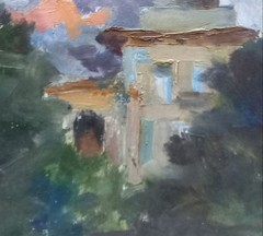 Oil painting City etude Ukrainian painter Unframed Decor original landscape art