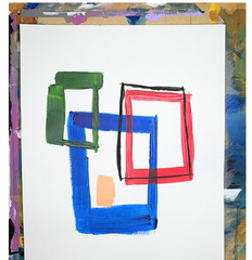 Minimalist Mid-Century Modern Multi-Color Abstraction 11×14 Paper Original