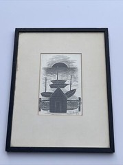 MARGO HOFF PAINTING ANTIQUE NAUTICAL WPA ERA 1930’S DRAWING FAMOUS MODERNIST