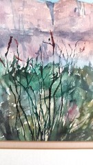 Framed Vintage Watercolor Desert Scene Painting by Listed Artist M A Starbird