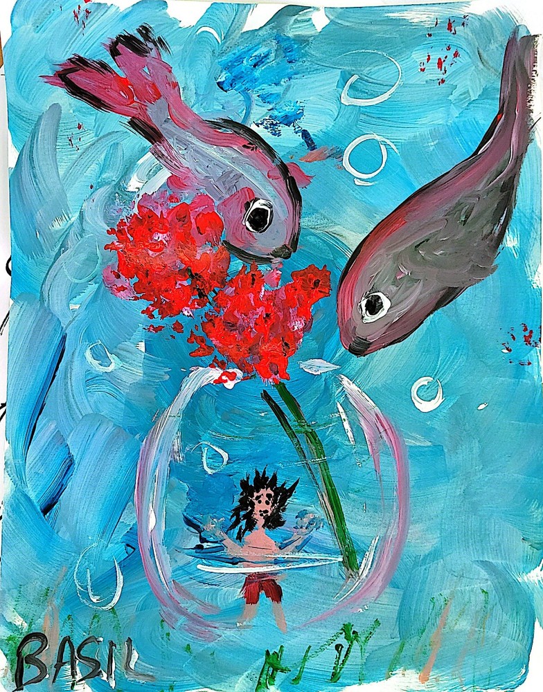 Peonies Original Expressionism Acrylic Abstract Gallery Paper 11×14