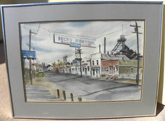 Butte Montana watercolor painting beloved citizen artist Leroy Cottom 1931-2010