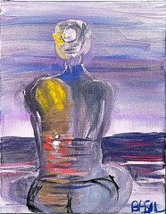 Seashore Meditation Original Expressionism Acrylic Abstract Canvas 11×14