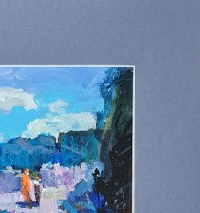 Oil painting Field Ukrainian painter canvas Unframed Decor original landscape